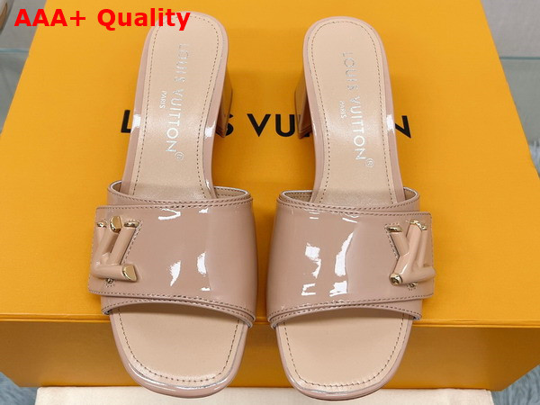 Louis Vuitton Shake Mule in Nude Patent Calf Leather Replica