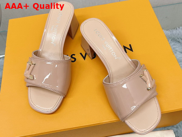 Louis Vuitton Shake Mule in Nude Patent Calf Leather Replica