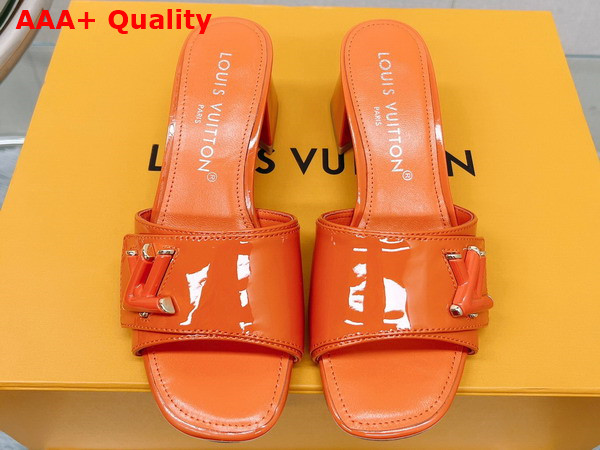 Louis Vuitton Shake Mule in Orange Patent Calf Leather Replica