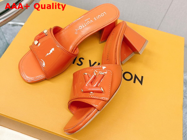 Louis Vuitton Shake Mule in Orange Patent Calf Leather Replica