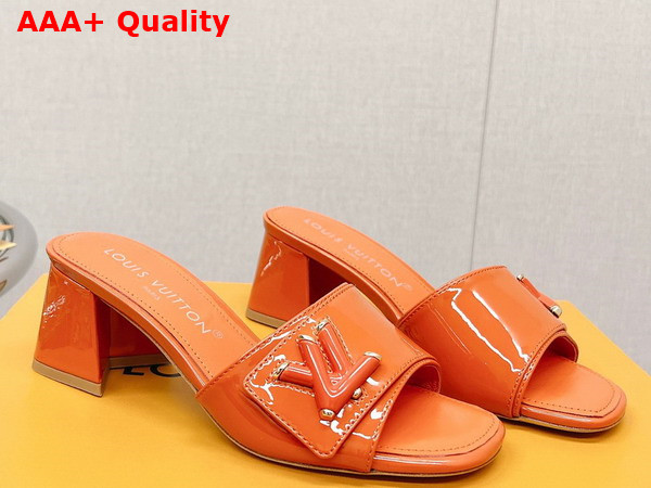 Louis Vuitton Shake Mule in Orange Patent Calf Leather Replica