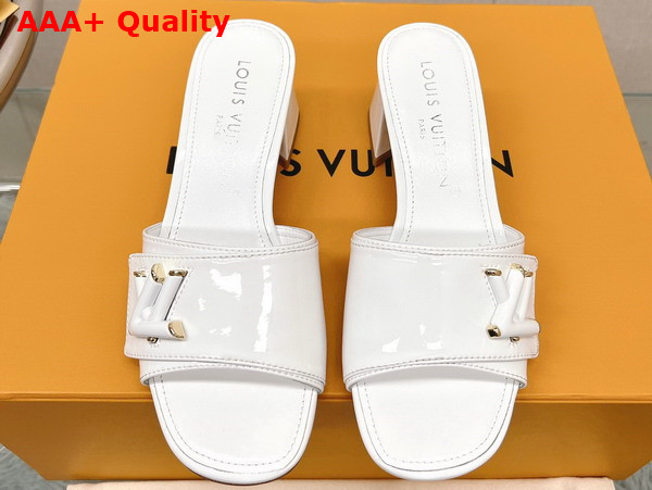 Louis Vuitton Shake Mule in White Patent Calf Leather Replica