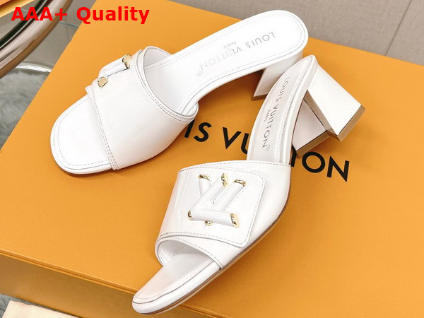 Louis Vuitton Shake Mule in White Patent Calf Leather Replica