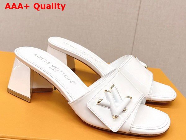 Louis Vuitton Shake Mule in White Patent Calf Leather Replica