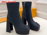 Louis Vuitton Shake Platform Ankle Boot in Black Mat Grained Calf Leather 1ADAXE Replica