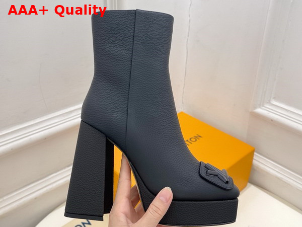 Louis Vuitton Shake Platform Ankle Boot in Black Mat Grained Calf Leather 1ADAXE Replica