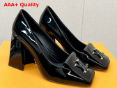 Louis Vuitton Shake Pump in Black Patent Calf Leather High Block Heel 1AB2KH Replica