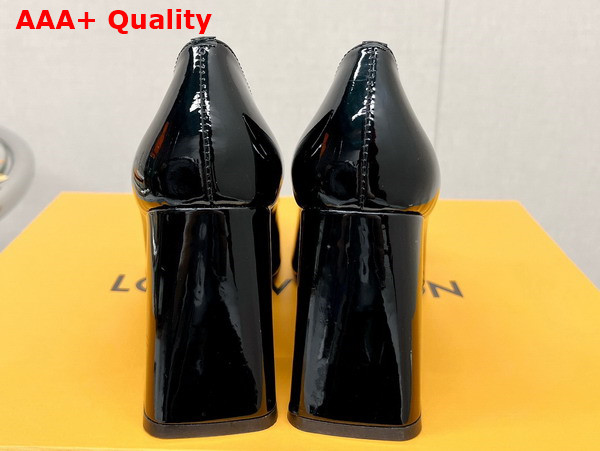 Louis Vuitton Shake Pump in Black Patent Calf Leather High Block Heel 1AB2KH Replica