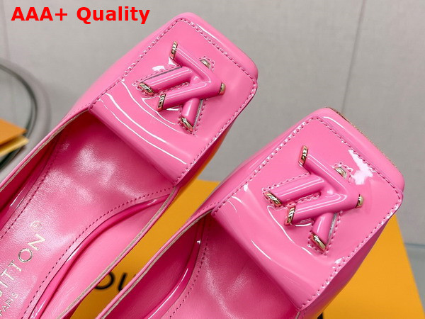 Louis Vuitton Shake Pump in Pink Patent Calf Leather High Block Heel Replica