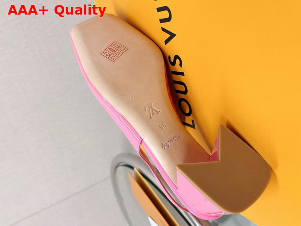 Louis Vuitton Shake Slingback Pump in Pink Patent Calf Leather Low Block Heel Replica