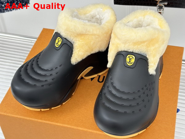 Louis Vuitton Shark Ankle Boot in Black Eva Rubber and Shearling Replica