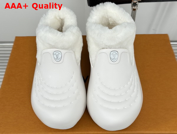 Louis Vuitton Shark Ankle Boot in White Eva Rubber and Shearling Replica