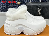 Louis Vuitton Shark Ankle Boot in White Eva Rubber and Shearling Replica