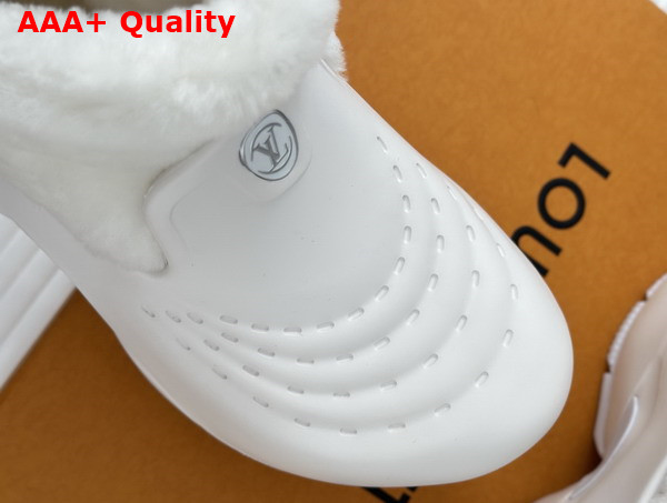 Louis Vuitton Shark Ankle Boot in White Eva Rubber and Shearling Replica