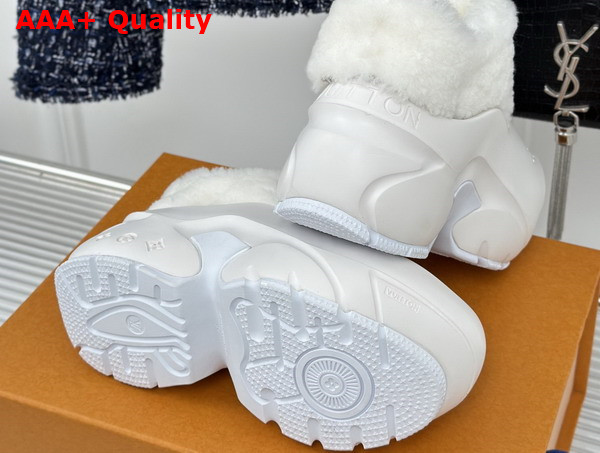 Louis Vuitton Shark Ankle Boot in White Eva Rubber and Shearling Replica