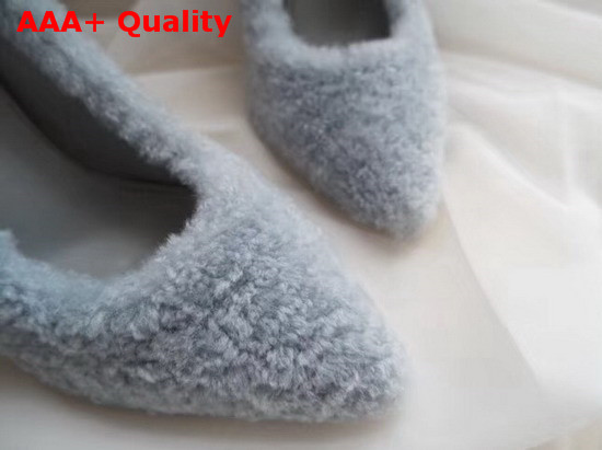 Louis Vuitton Shearling Pump in Baby Blue Replica