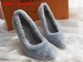 Louis Vuitton Shearling Pump in Baby Blue Replica