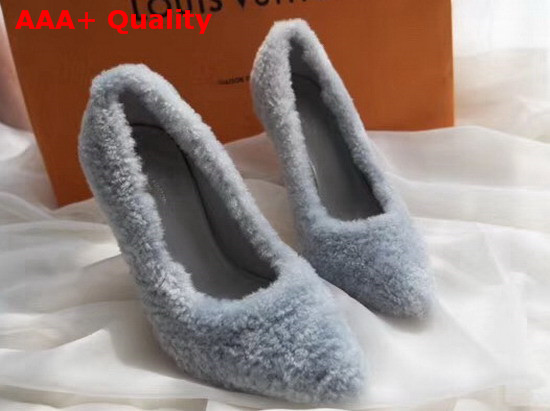 Louis Vuitton Shearling Pump in Baby Blue Replica