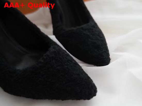 Louis Vuitton Shearling Pump in Black Replica