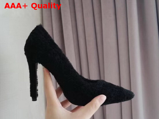 Louis Vuitton Shearling Pump in Black Replica