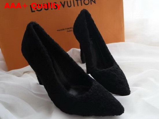 Louis Vuitton Shearling Pump in Black Replica