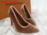 Louis Vuitton Shearling Pump in Brown Replica