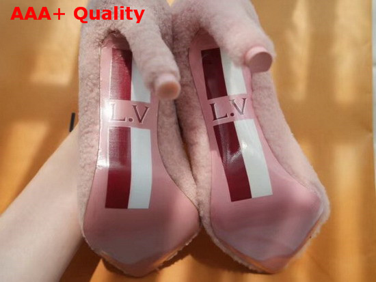 Louis Vuitton Shearling Pump in Pink Replica