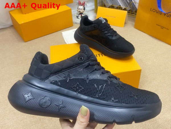 Louis Vuitton Show Up Sneaker Black Monogram and Damier Knit 1A9JRI Replica