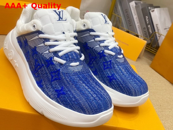 Louis Vuitton Show Up Sneaker Blue Monogram Knit and Damier Embossed Textile 1AA48E Replica