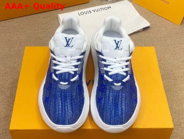 Louis Vuitton Show Up Sneaker Blue Monogram Knit and Damier Embossed Textile 1AA48E Replica