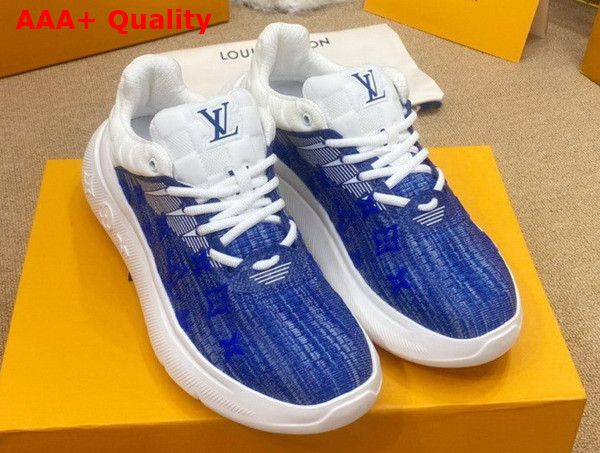 Louis Vuitton Show Up Sneaker Blue Monogram Knit and Damier Embossed Textile 1AA48E Replica