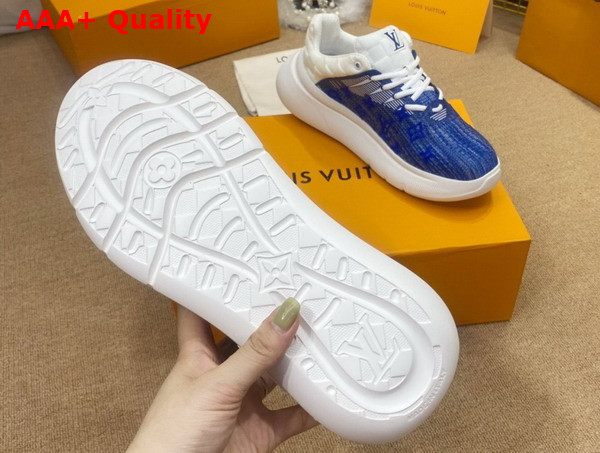 Louis Vuitton Show Up Sneaker Blue Monogram Knit and Damier Embossed Textile 1AA48E Replica