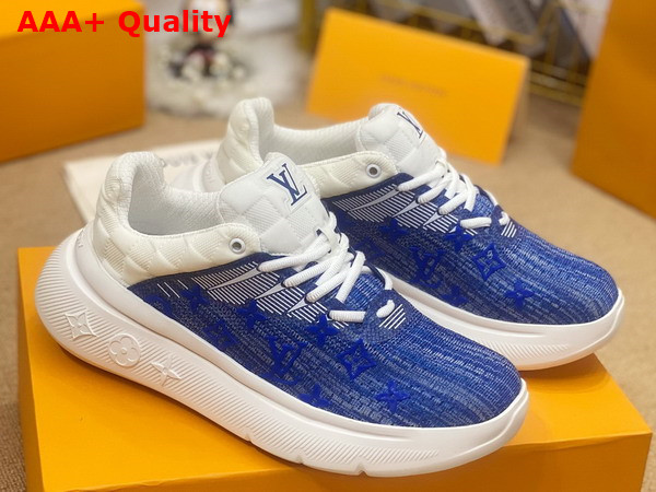 Louis Vuitton Show Up Sneaker Blue Monogram Knit and Damier Embossed Textile 1AA48E Replica