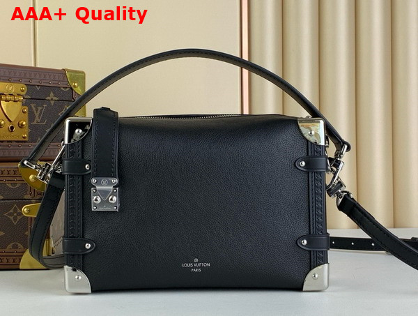 Louis Vuitton Side Trunk MM Handbag in Black Grained Calf Leather M25160 Replica