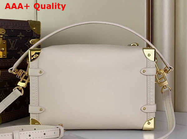 Louis Vuitton Side Trunk MM Handbag in Chalk Grained Calf Leather Replica