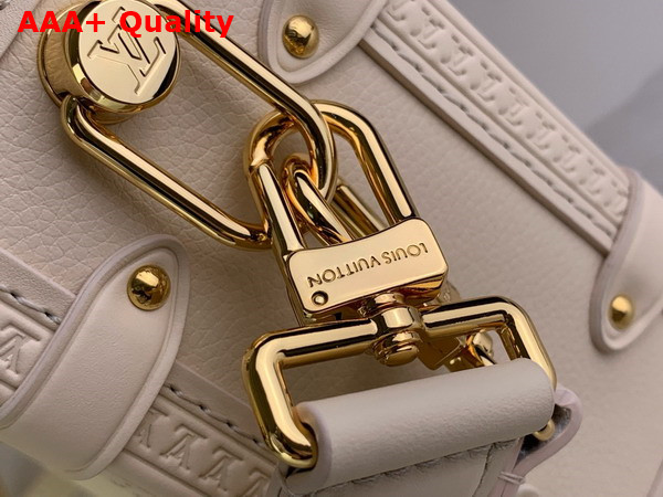 Louis Vuitton Side Trunk MM Handbag in Chalk Grained Calf Leather Replica