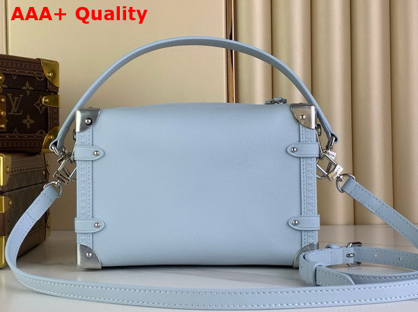 Louis Vuitton Side Trunk MM Handbag in Sky Blue Grained Calf Leather Replica