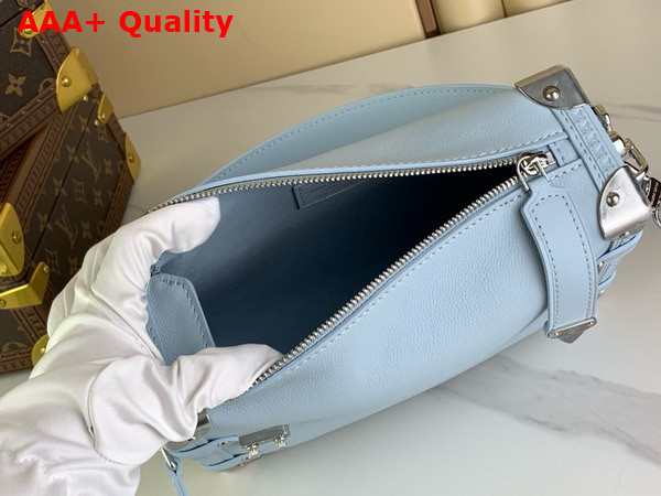 Louis Vuitton Side Trunk MM Handbag in Sky Blue Grained Calf Leather Replica