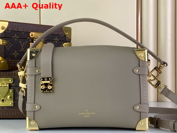 Louis Vuitton Side Trunk MM Handbag in Taupe Grained Calf Leather M25072 Replica