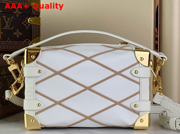 Louis Vuitton Side Trunk PM Handbag Creme Noisette Malletage Lambskin M25216 Replica