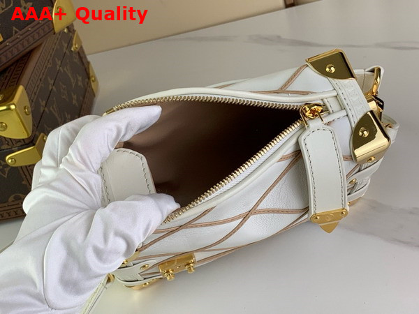 Louis Vuitton Side Trunk PM Handbag Creme Noisette Malletage Lambskin M25216 Replica