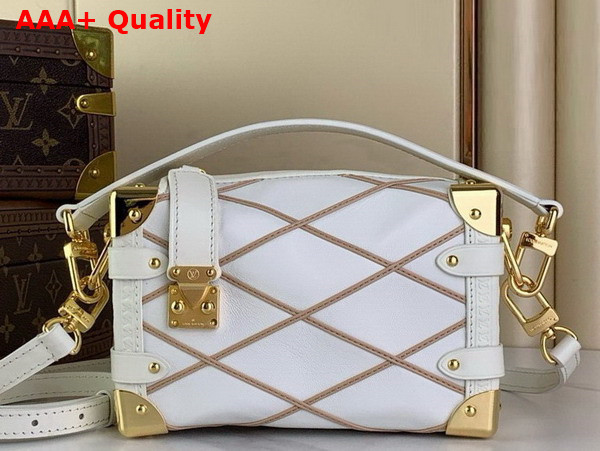 Louis Vuitton Side Trunk PM Handbag Creme Noisette Malletage Lambskin M25216 Replica