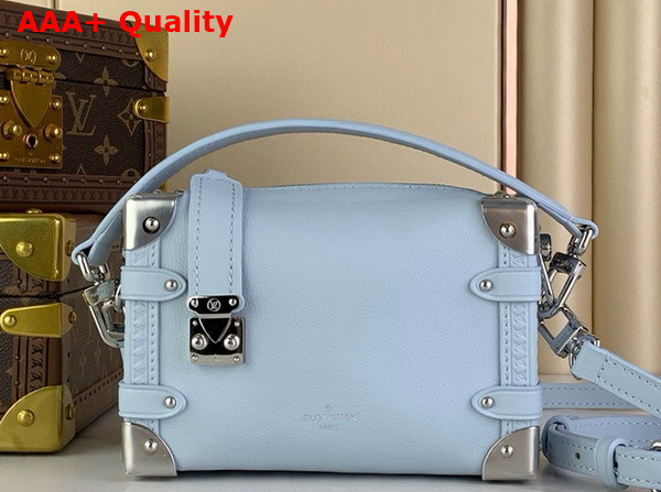 Louis Vuitton Side Trunk PM in Sky Blue Grained Calf Leather Replica