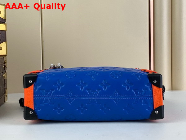 Louis Vuitton Side Trunk in Blue Monogram Embossed Calf Leather Replica