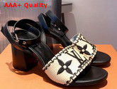 Louis Vuitton Sienna Sandal Raffia and Black Calf Leather Replica