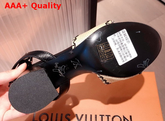 Louis Vuitton Sienna Sandal Raffia and Black Calf Leather Replica