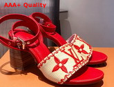 Louis Vuitton Sienna Sandal Raffia and Red Calf Leather Replica