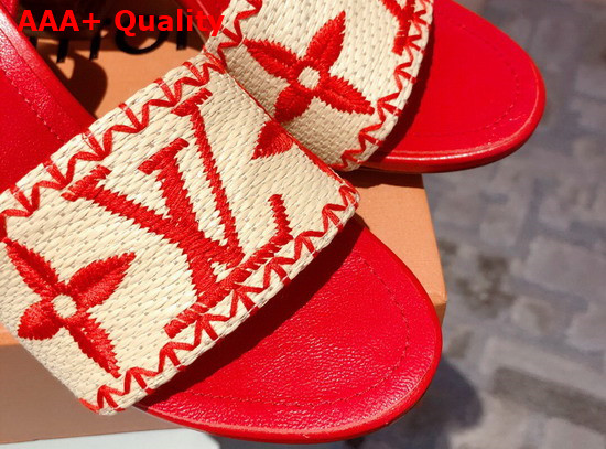 Louis Vuitton Sienna Sandal Raffia and Red Calf Leather Replica