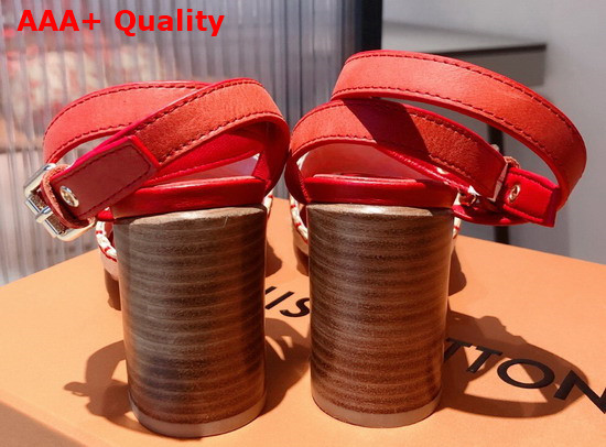 Louis Vuitton Sienna Sandal Raffia and Red Calf Leather Replica