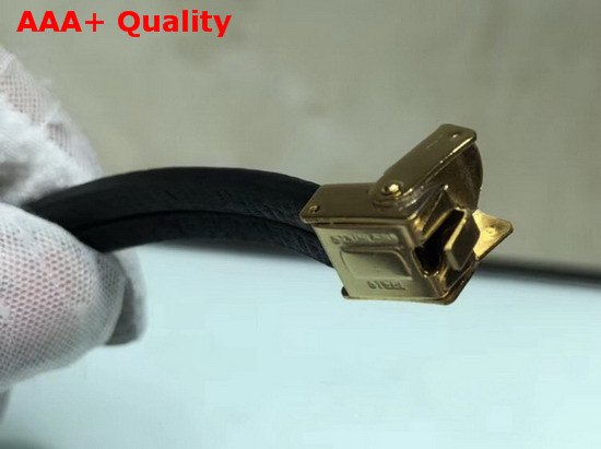 Louis Vuitton Sign it Bracelet Black Calf Leather with Gold Buckle Replica